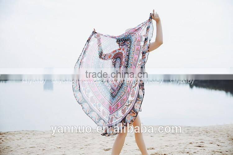 Guangzhou Round Donut Beach Towel Printed Cotton For Sunscreen shawl Beach mat
