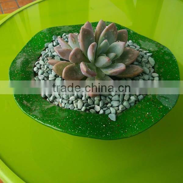 Green color memorial flower pots personalized