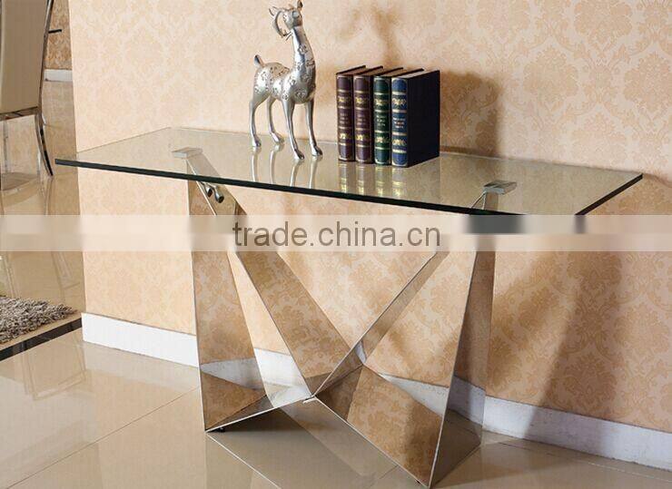 Hot Sale Elegant Style Console Table With Stainless Steel Base For Home Use
