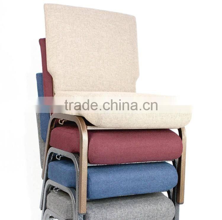 Hot sell item Stacking Metal Used Church Chair wite armrest