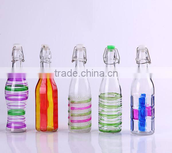 1000ml round glass milk bottle with spray
