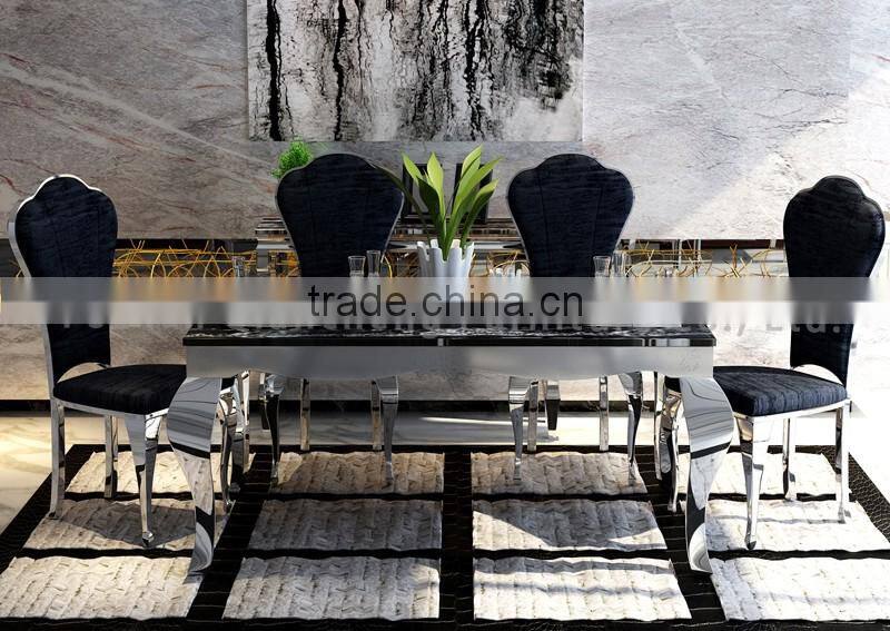 Simple style Black marble metal dining table base dining table