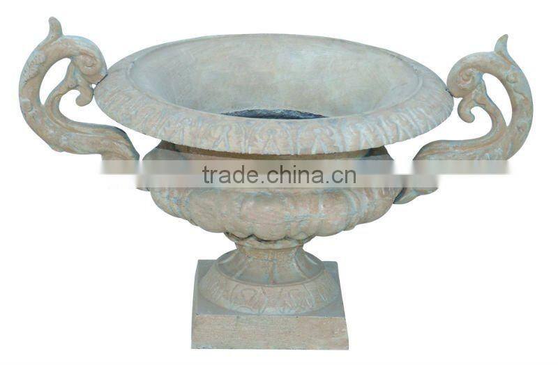 antique cast iron garden pot