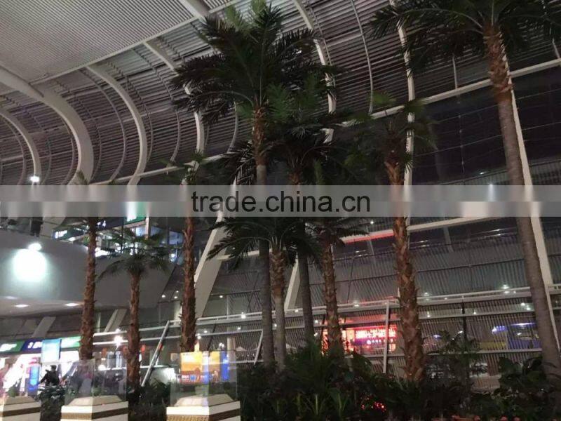 Artificial tall palm tree for airport public decoration