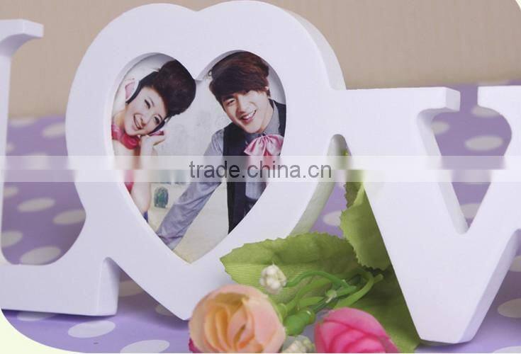 home decor wooden love photo frame for wedding decoration
