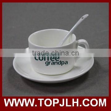 sublimation coated white porcelain small fancy coffee cup set