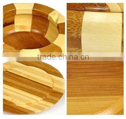 Custom round bamboo ashtray