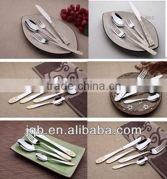 gold-plated stainless steel flatware set cutlery set