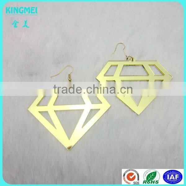 Modern fashion laser cutting mirror and shining acrylic earring for stage and party