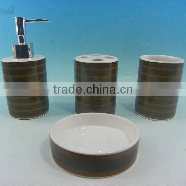 2015 porcelain Jars full printing 4pcs Bath Accessories Set