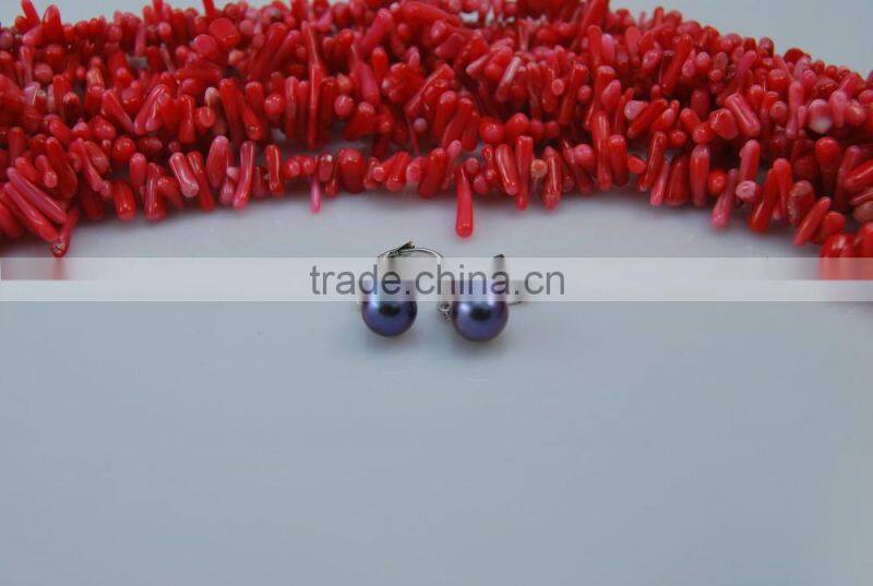 AAA 7-8mm Raindrop Freshwater pearl Earrings with silver clasp