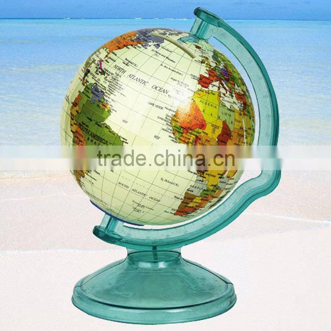 Quality 106mm plastic rotating world globe map