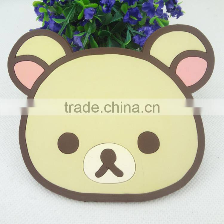 animal shaped PVC cup silicone coaster cup mats