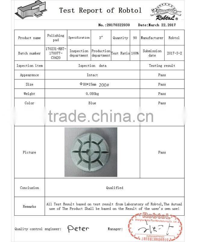 3" 200#diamond floor polishing pads velcro grinding grinder renew renovation marble granite concrete terrazzo