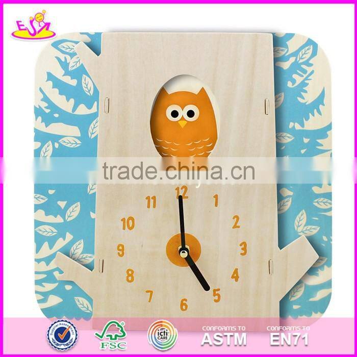 2017 New design toddlers educational toy wooden puzzle clock W14K008