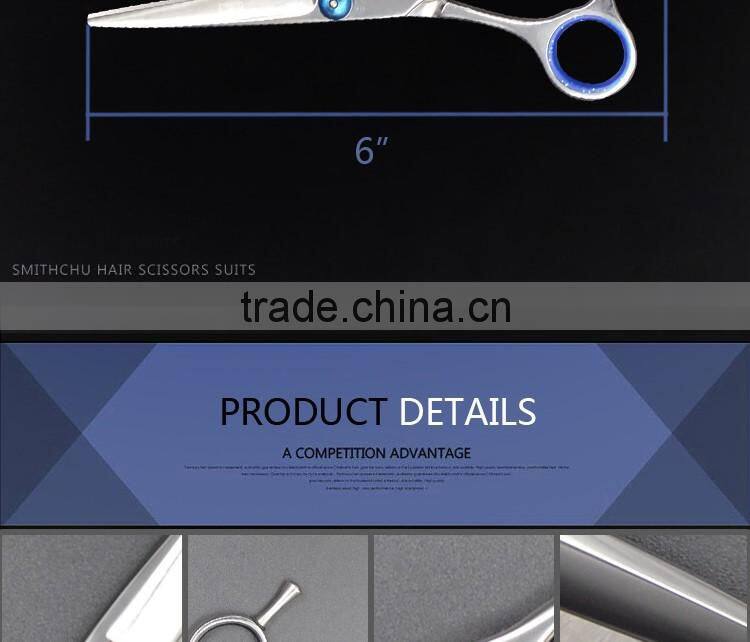 QJ-JC111stainless steel scissros with color finger insert hair scissors