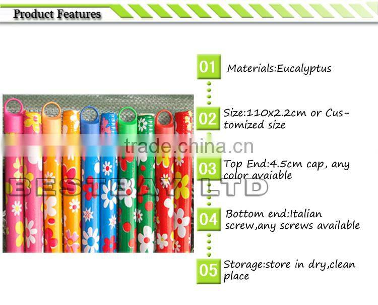 Hot sale natural broom handles wholesale/pvc coated wooden broom handle/pvc mop stick