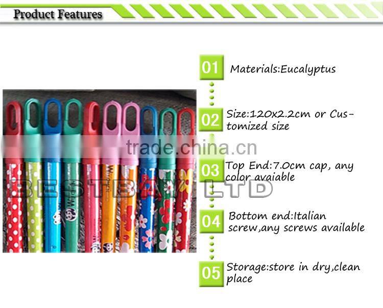 pvc coated wooden mop stick/pvc coated wooden broom stick 120cm
