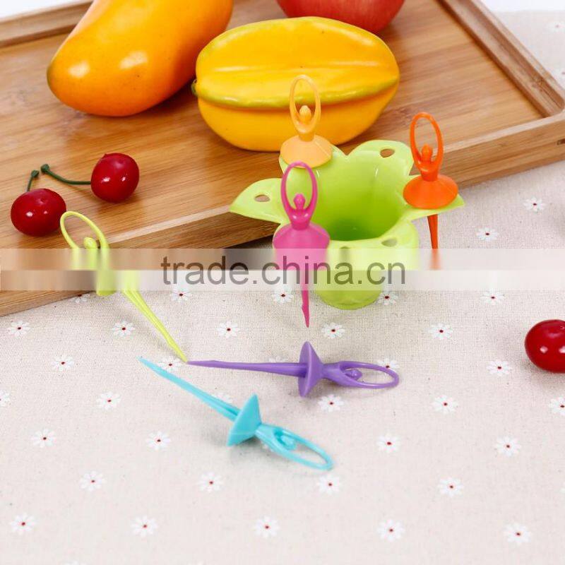 Factory good price ABS colorful disposable top quality plastic fruit fork