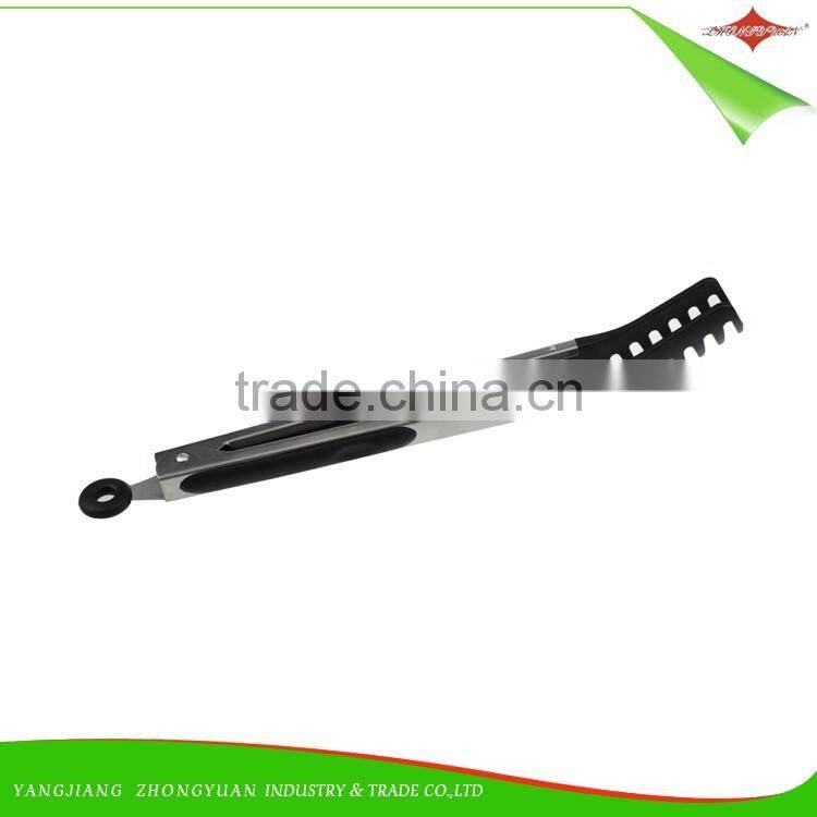 ZY-H3004 9"Food safe stainless steel bbq tongs for kitchen tools