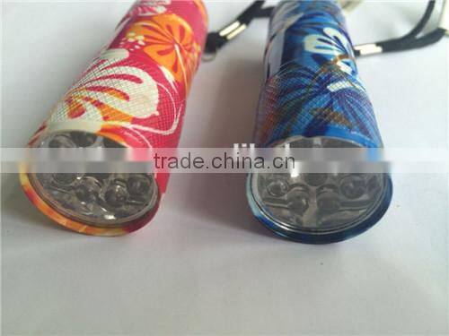 Hot Mini Cheap durable aluminum 9 LED Flashlight torch