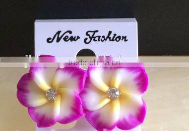 Hot sell Hawaiian plumeria Flower stud earring Designs for Women