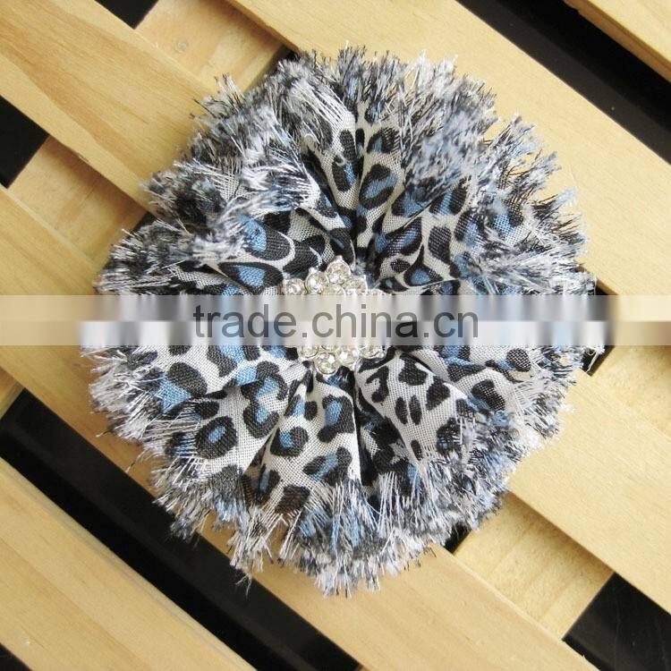animal chifon flower with rhinestone in center for kids hair accessories