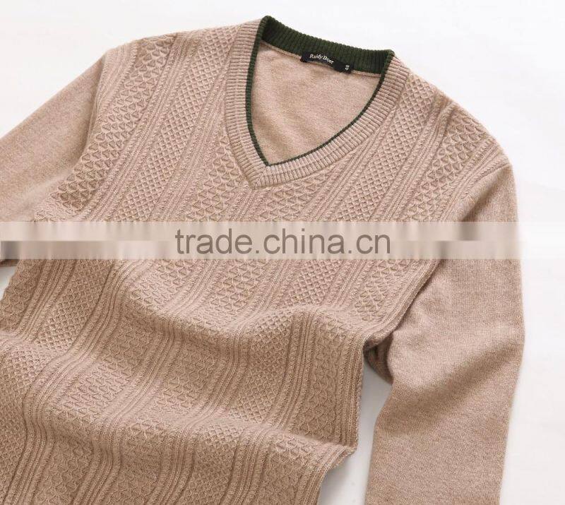 custom high quality fashion design wool / cashmere knit sweater