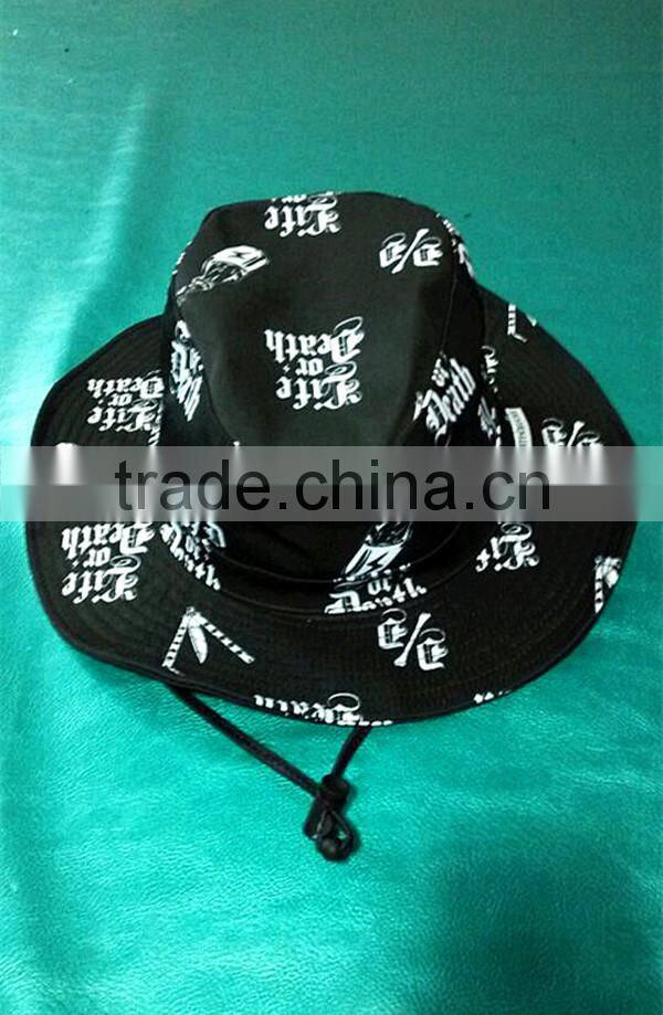 high quality custom bucket hat with string and stopper,digital print LOGO hat