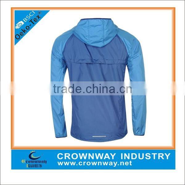 men polyester windproof waterproof light weight sports running jacket