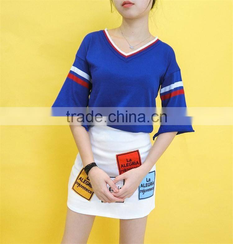 2017 latest design used clothing women's tshirt hot sale in china