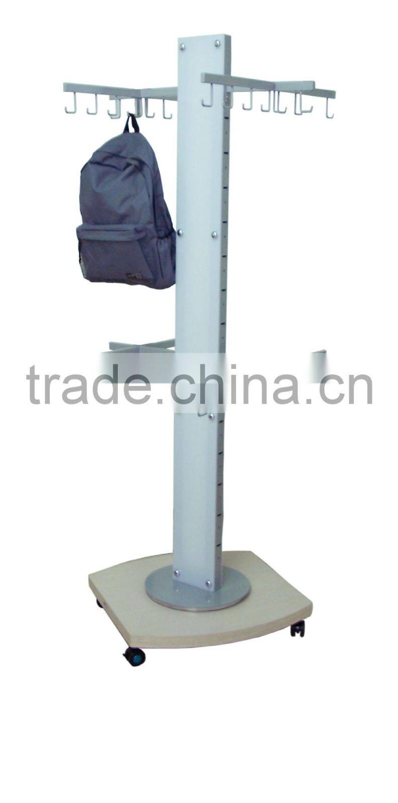 two layers stable metal powder coated backpack/bag holder stand