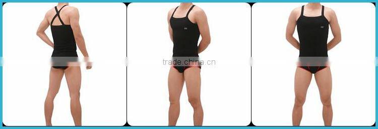 New Arrival 2014 Men Slim Stringer Vest 100% Cotton Square Collar SU15002