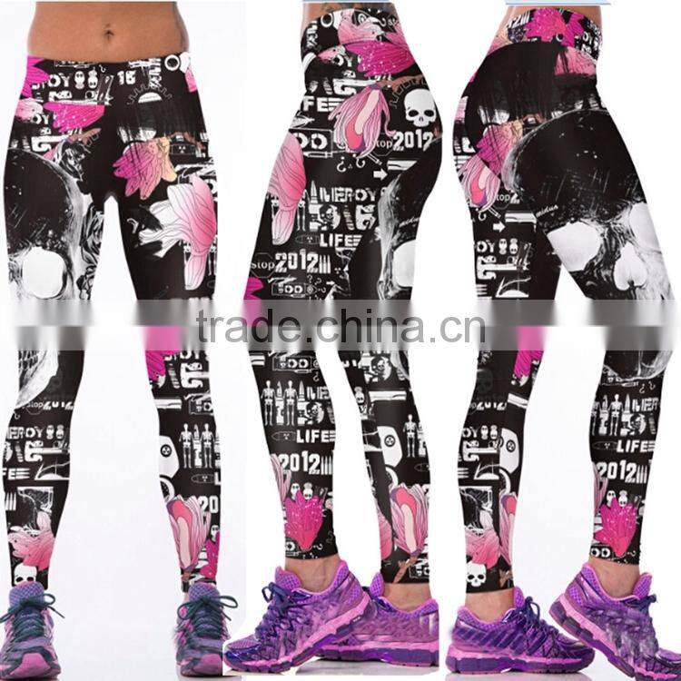 Lady Full size compression Nylon-spandex high waist yoga pants