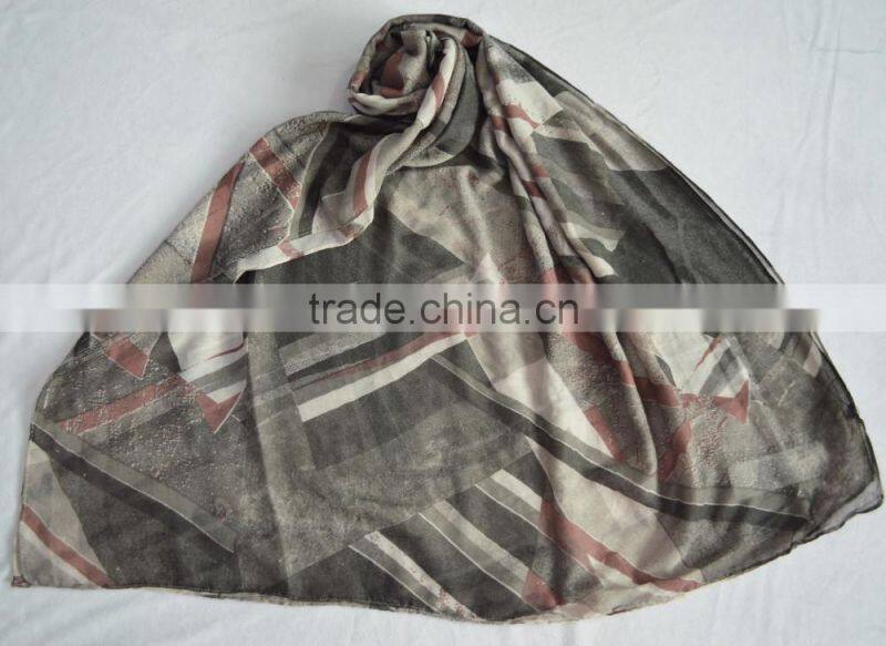 Fashion high quality women viscose print geometric pattern designer scarf