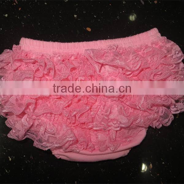Hot sale!! Cute Pink Chiffon ruffled Baby Bloomer Diaper Cover with Cute Chiffon ruffled