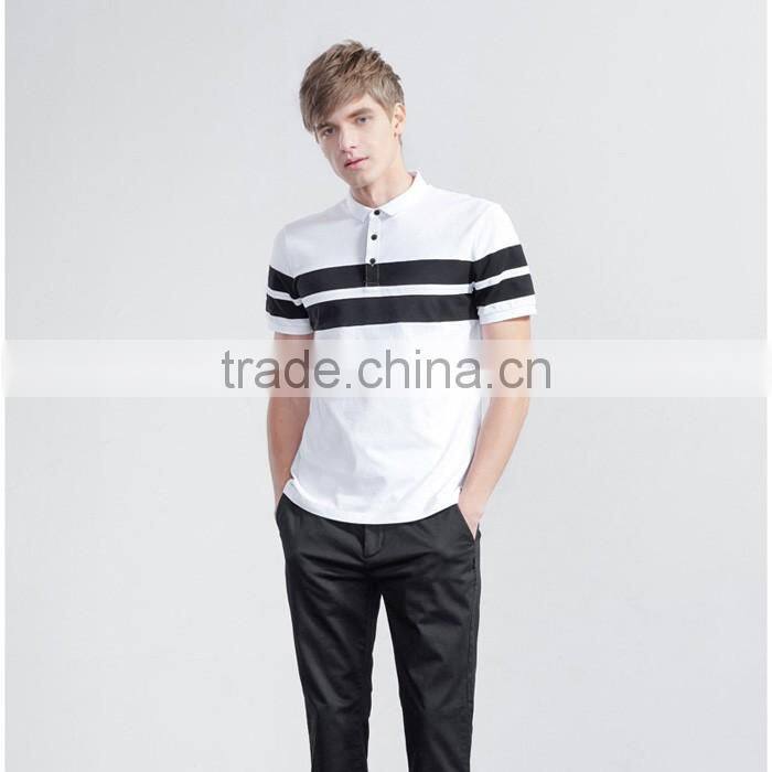 White stripe comfort polo shirt design with combination