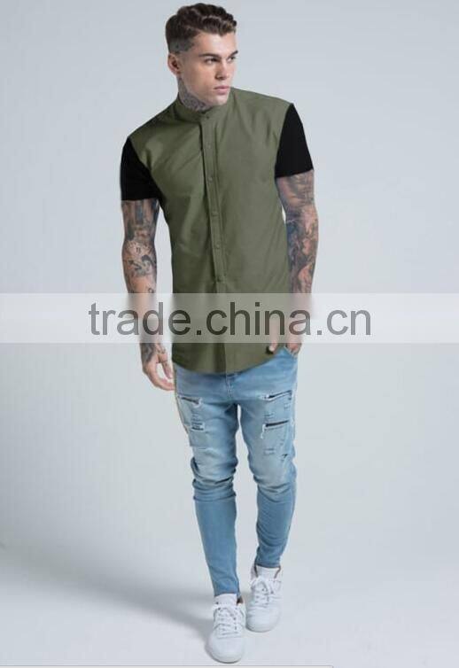 New arrival shirts for men contrast shirts casual fit shirts for custom