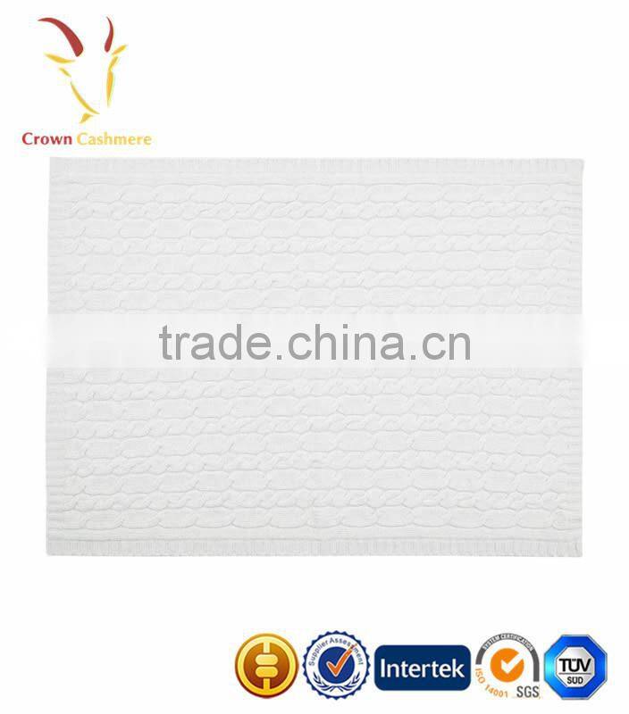 100% Cashmere Knitted Wholesale Baby Blanket