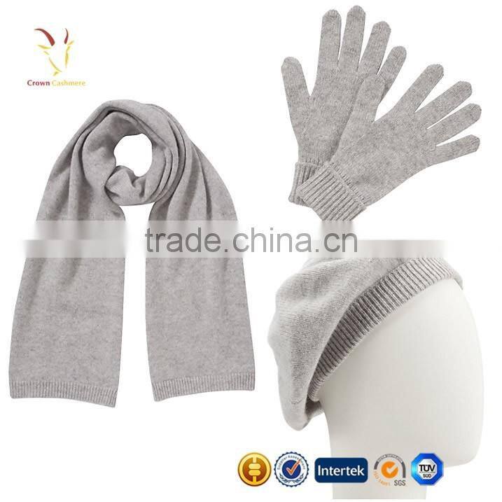 Highly Recommended Cashmere Gloves Hat Scarf for Set