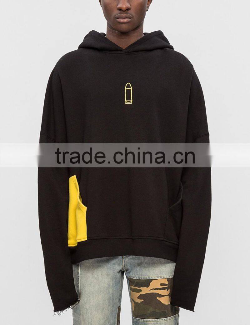 2017 wholesale new design black double pocket sweatshirt hoodie pullover