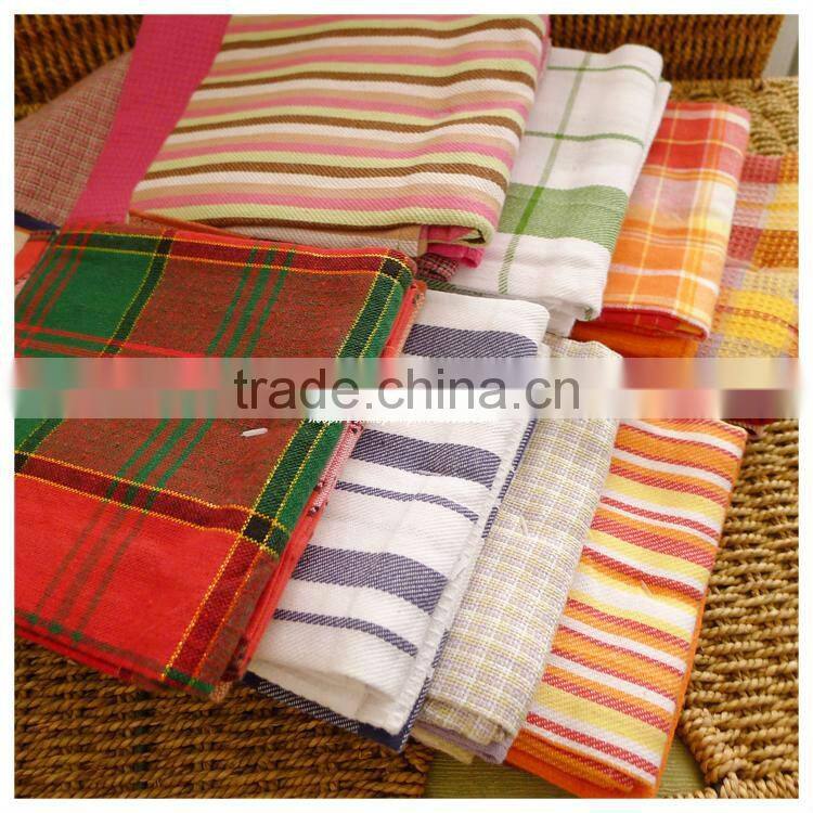yarn-dyed kitchen towels sets with bright colours