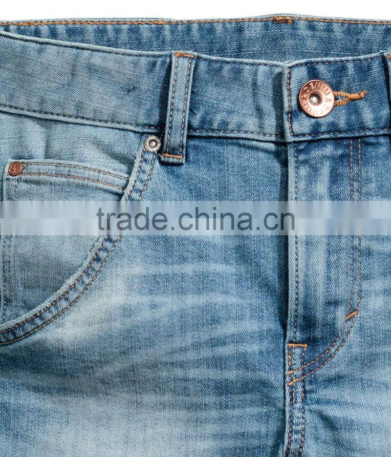 2017 new Summer Children Blue washed boys Tapered Knee-length Denim cargo Shorts