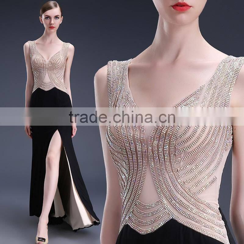 New fashion evening dress long summer dance show catwalk show host dress for sexy woman