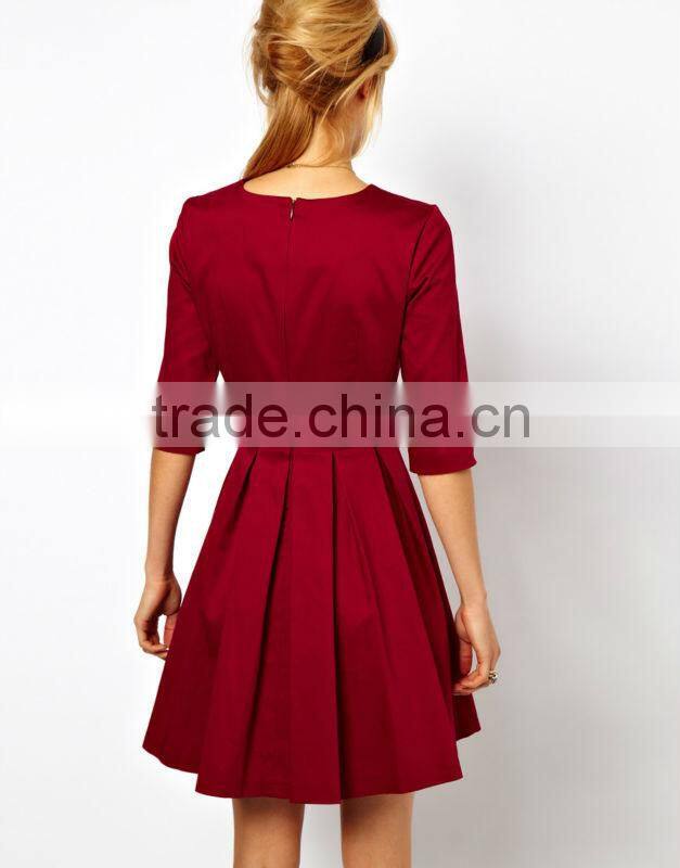 Skater Dress With Pleated Skirt