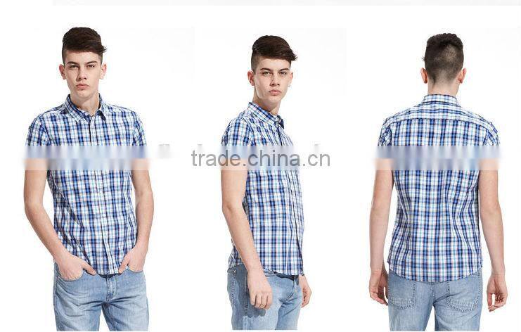 Manufcturer branded short sleeve men dress &casual shirt