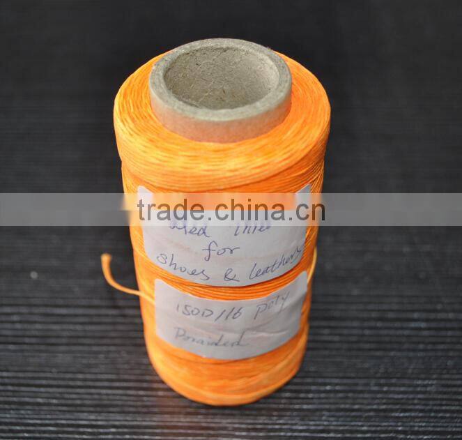polyester waxed braid sewing thread for shoes and leathers
