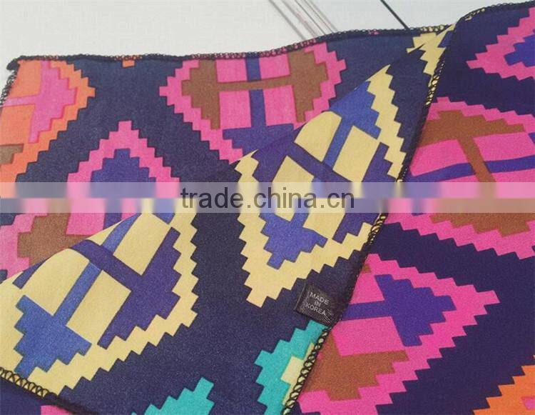 women digital print custom design silk scarf