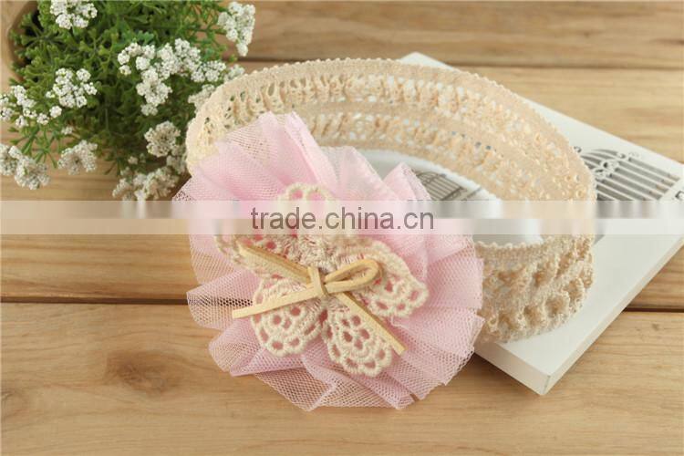 Lace Flower Turban Hairband For Baby Chic Head Wraps M7043001