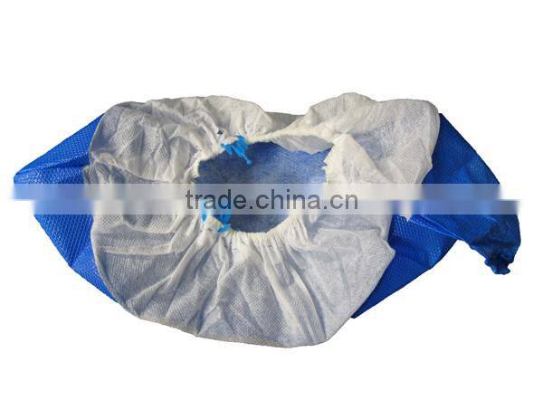Cheap disposable surgical shoe cover / cpe coated shoe cover